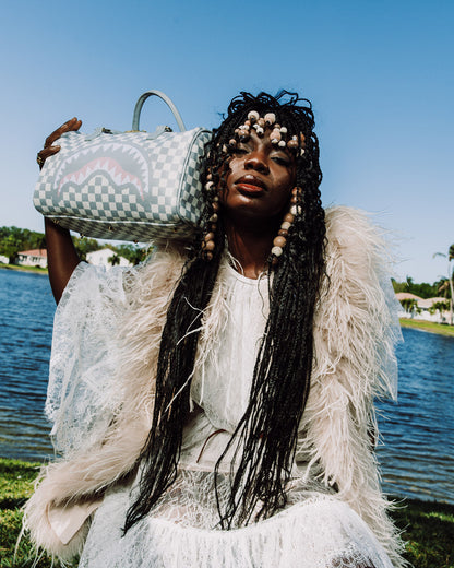 SPRAYGROUND® DUFFLE KNIT SHARKS IN PARIS IN CREAM MINI DUFFLE