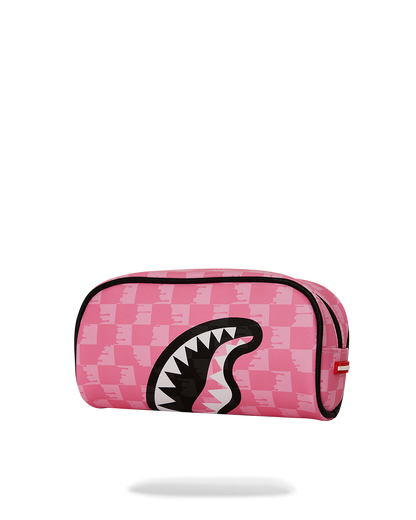 SPRAYGROUND® POUCH PINK AND BLACK DRIP CHECK POUCH