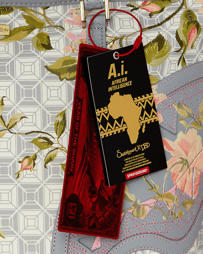 SPRAYGROUND® TOTE A.I. AFRICAN INTELLIGENCE ELEGANT ENERGY TOTE - SANDFLOWER COLLAB