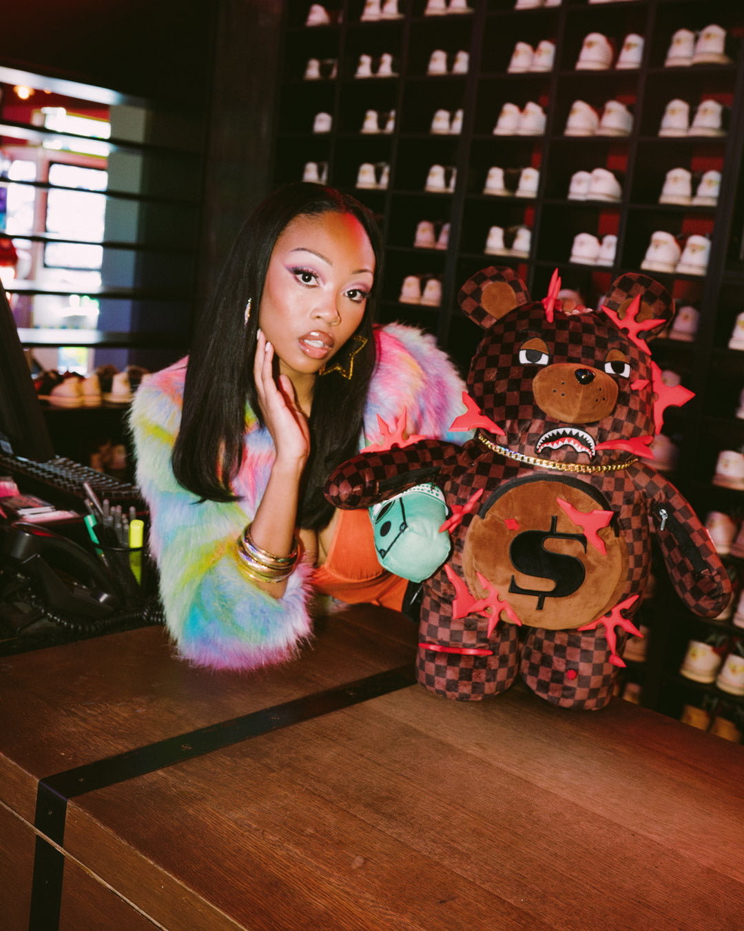 SPRAYGROUND® BACKPACK NINJA STAR BEAR BEAR BACKPACK