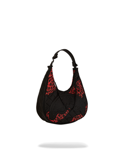 SPRAYGROUND® HANDBAG RED LEOPARD PUFFER VICE SHOULDER BAG