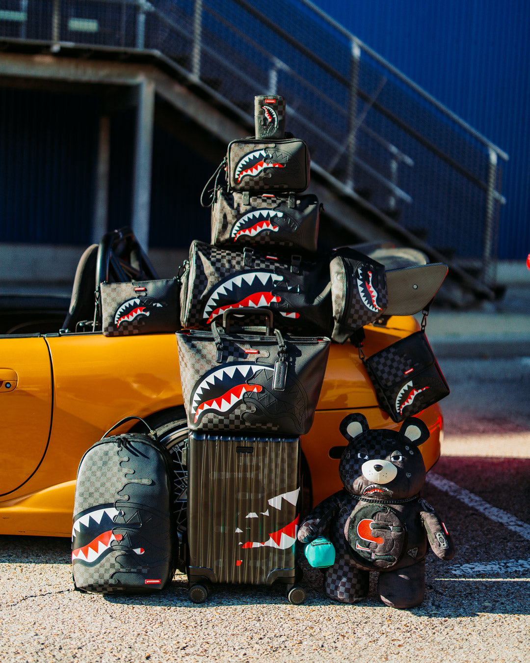 SPRAYGROUND® BACKPACK UNFINISHED SHARK MONEYBEAR TEDDY BEAR BACKPACK
