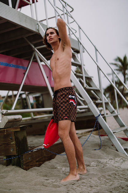 SPRAYGROUND® SWIM PEEKING CHARACTER CHECK SWIM SHORTS
