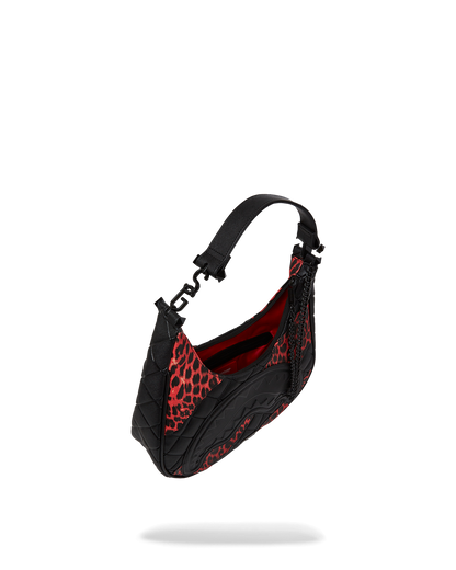 SPRAYGROUND® HANDBAG RED LEOPARD PUFFER VICE SHOULDER BAG