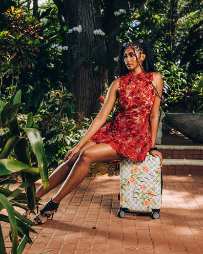 SPRAYGROUND® LUGGAGE A.I. AFRICAN INTELLIGENCE ELEGANT ENERGY CARRY-ON LUGGAGE - SANDFLOWER COLLAB