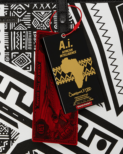 SPRAYGROUND® TOTE A.I. AFRICAN INTELLIGENCE THE SKYHAWK WING TOTE - SANDFLOWER COLLAB
