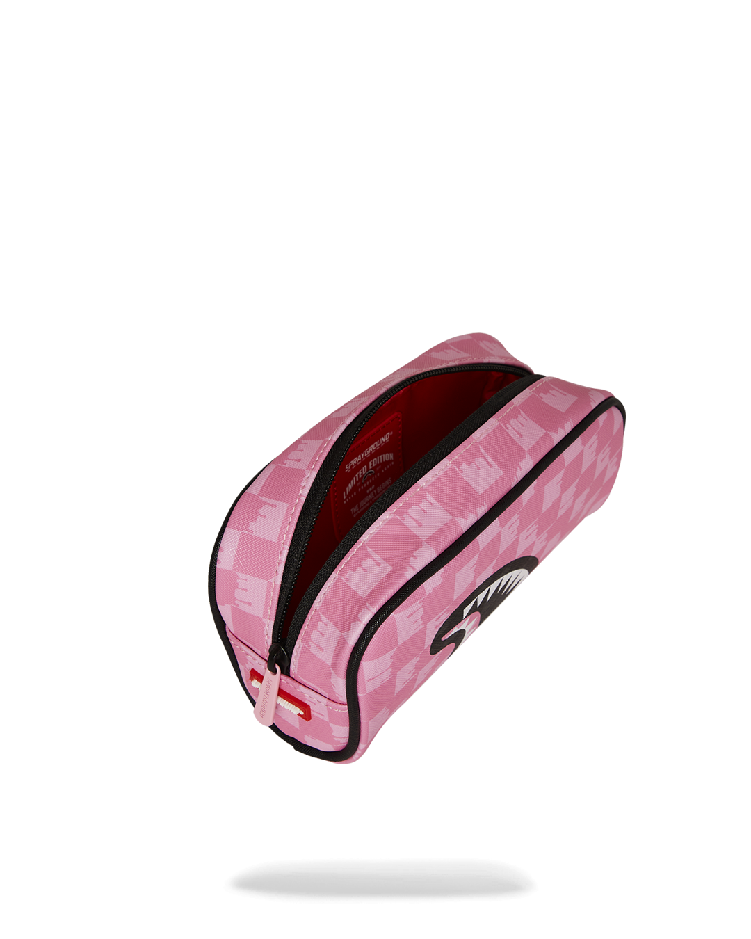 SPRAYGROUND® POUCH PINK AND BLACK DRIP CHECK POUCH